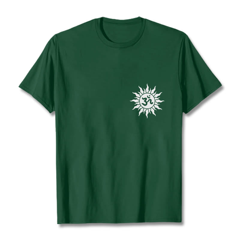 Camiseta con diseño de símbolo OM del sol y Buddha Stones - Verde bosque - 2XL - image 6
