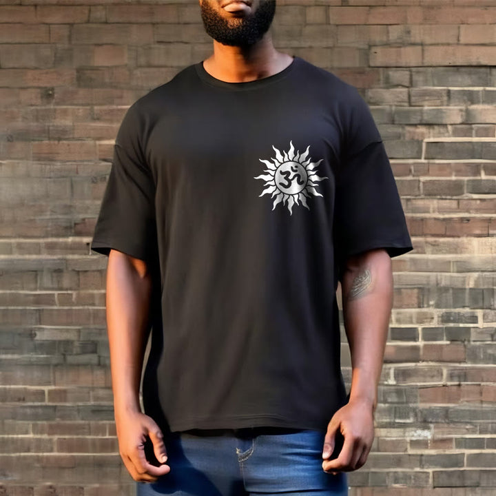 Camiseta con diseño de símbolo OM del sol y Buddha Stones - image 3