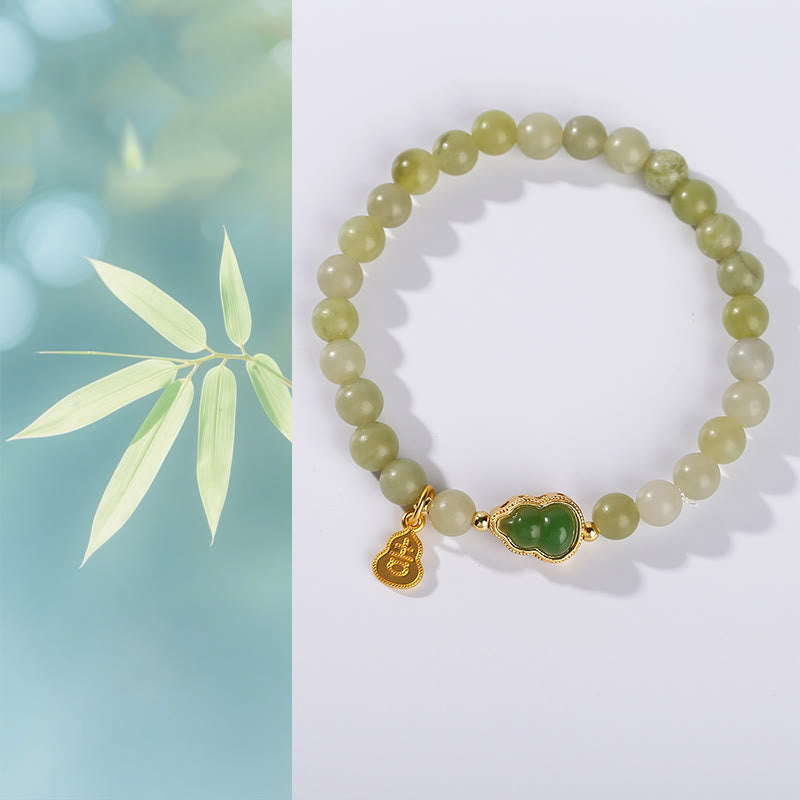 Pulsera de la suerte con Buddha Stones, jade natural, aventurina verde, calabaza y personaje Fu - image 5
