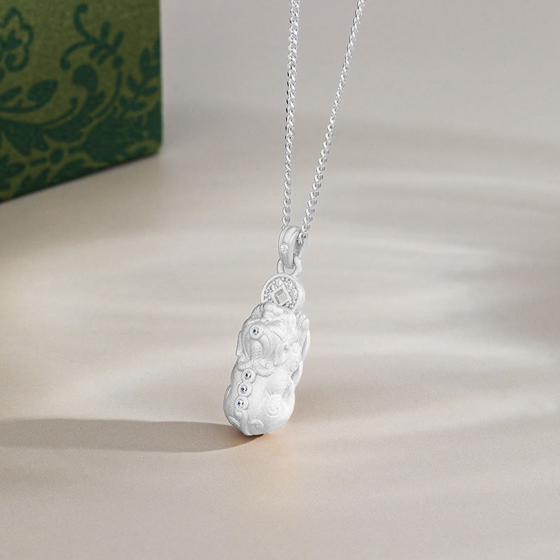 Colgante de plata de ley 925 con Buddha Stones y mini PiXiu Dorje Vajra Wealth - Plata - Pixiu - image 11