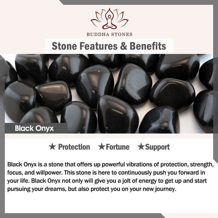 Pulsera de protección de ónix negro natural con Buddha Stones y gato negro - image 8