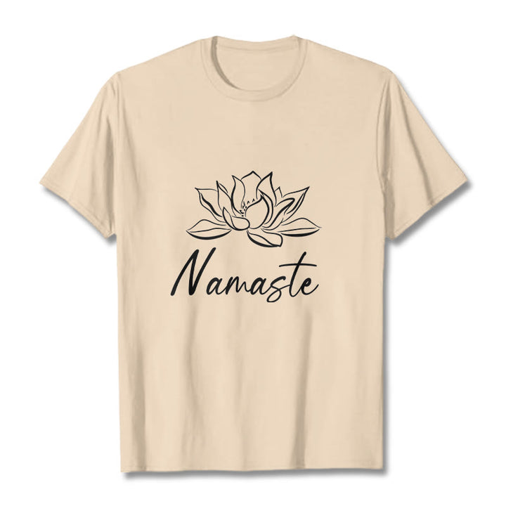 Camiseta de algodón con Buddha Stones, flor de loto sencilla y meditación Namaste - Sopa de mariscos - 2XL - image 9