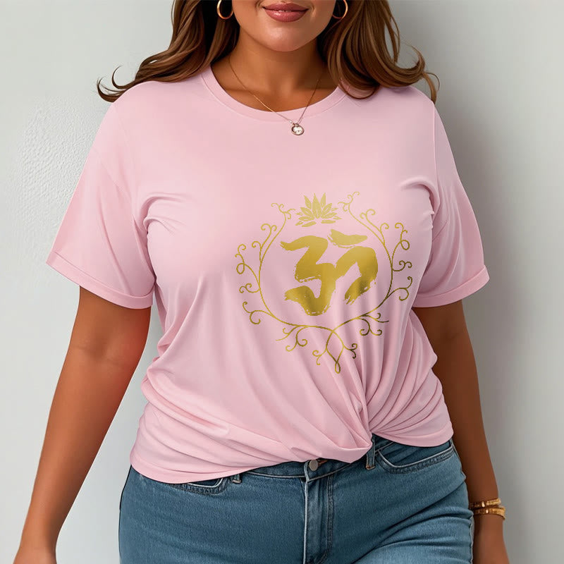 Camiseta de algodón con diseño de flor de loto, Buddha Stones y enredadera para meditación - image 14