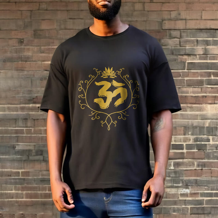 Camiseta de algodón con diseño de flor de loto, Buddha Stones y enredadera para meditación - image 3