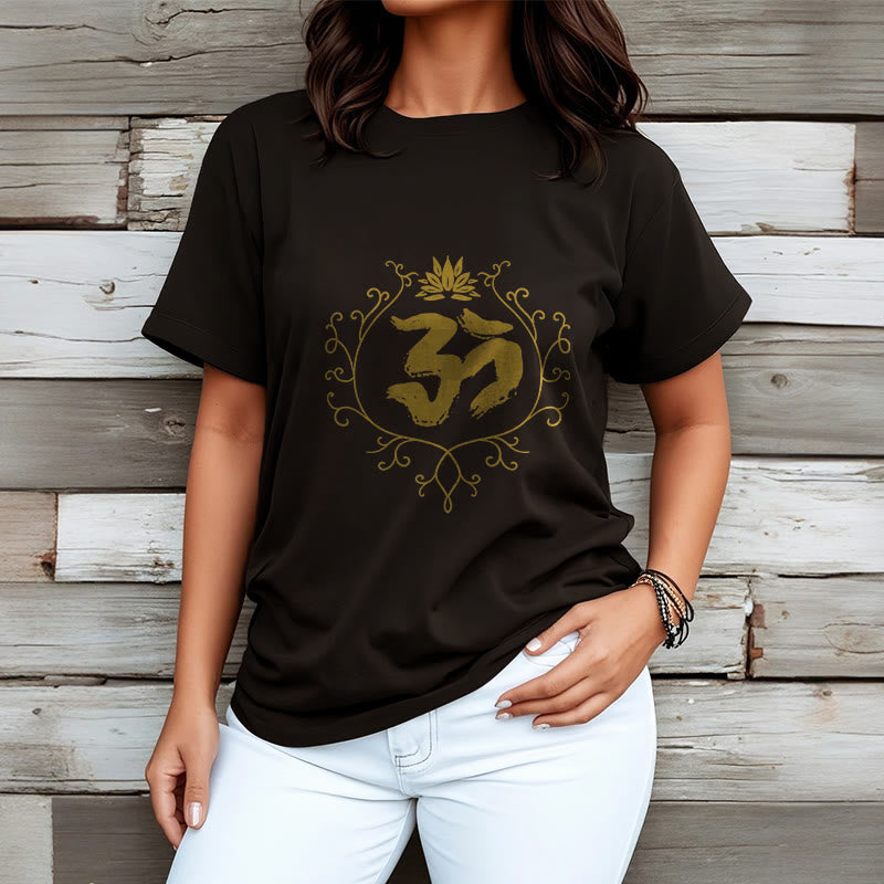Camiseta de algodón con diseño de flor de loto, Buddha Stones y enredadera para meditación - image 4