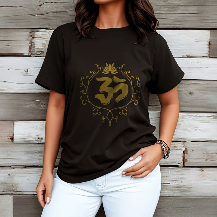 Camiseta de algodón con diseño de flor de loto, Buddha Stones y enredadera para meditación - image 4