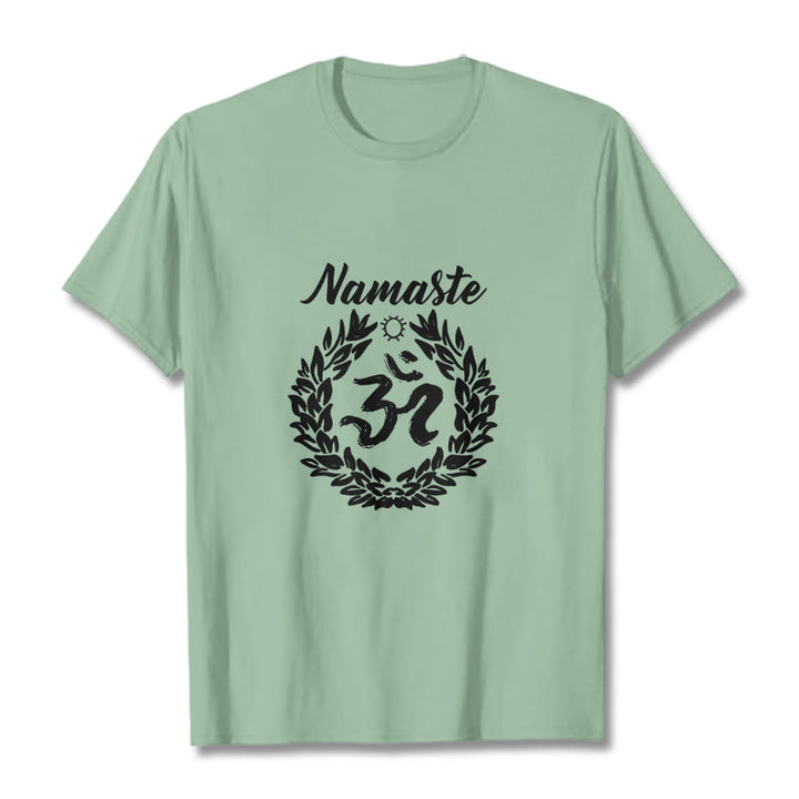 Camiseta de algodón con diseño de Buddha Stones para meditación - Verde pálido - 2XL - image 15