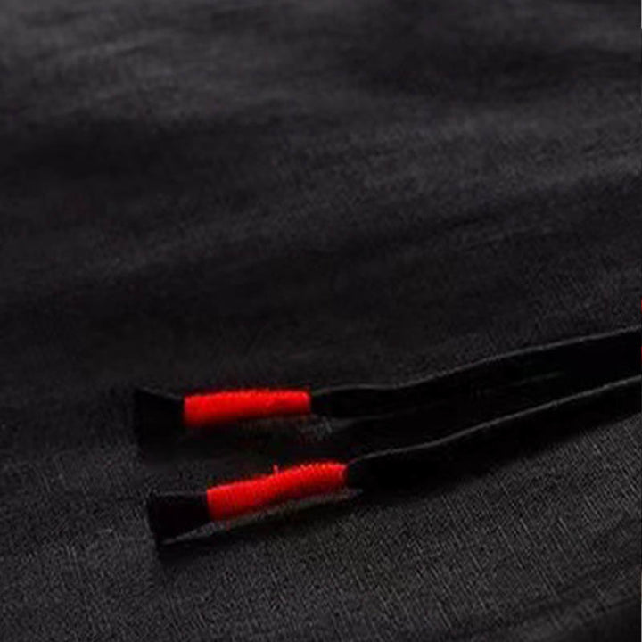 Pantalones capri de mujer de color liso con un botón y pernera ancha, con bolsillos, estampado Buddha Stones. - image 9