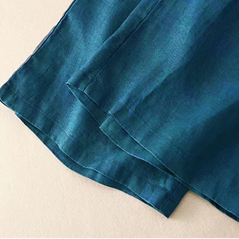 Pantalón capri de pierna ancha para mujer, de color liso, con un botón y bolsillos, estampado de Buddha Stones. - image 25