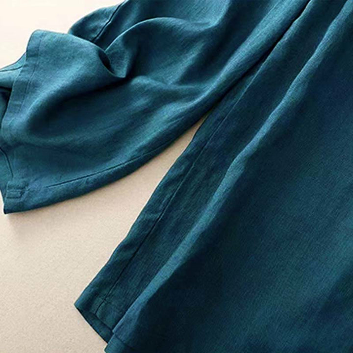 Pantalón capri de pierna ancha para mujer, de color liso, con un botón y bolsillos, estampado de Buddha Stones. - image 26