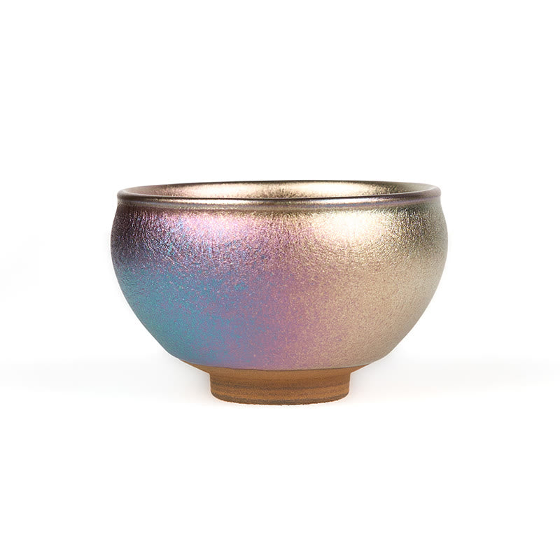 Taza de té de cerámica con diseño de flor de loto dorada Jianzhan china hecha a mano con Buddha Stones , taza de té Kung Fu de 150 ml - image 9
