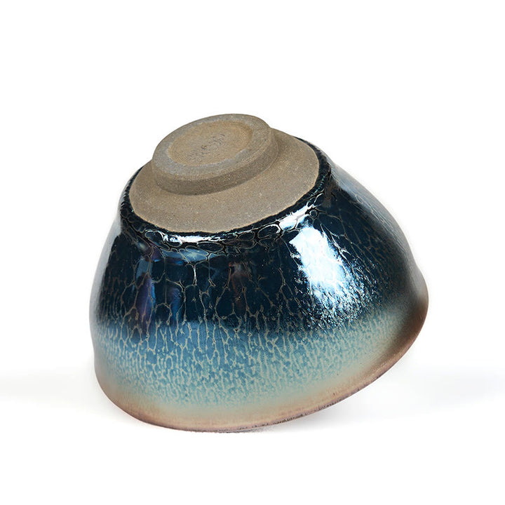 Taza de té de cerámica azul de loto Jianzhan china hecha a mano con Buddha Stones , taza de té de kung fu de 150 ml - image 10
