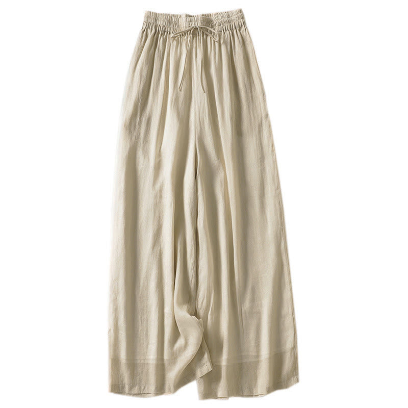 Pantalones anchos con cordones de color liso para mujer de Buddha Stones - image 2