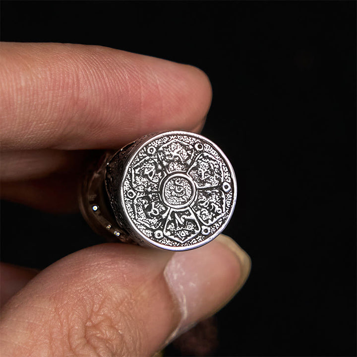 Llavero de la suerte con Buddha Stones, Om Mani Padme Hum Ghau, caja de oración de plata bañada en cobre - image 5