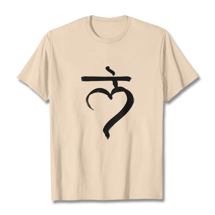 Camiseta informal de algodón con Buddha Stones y mantra Lam en sánscrito - Sopa de mariscos - 2XL - image 9