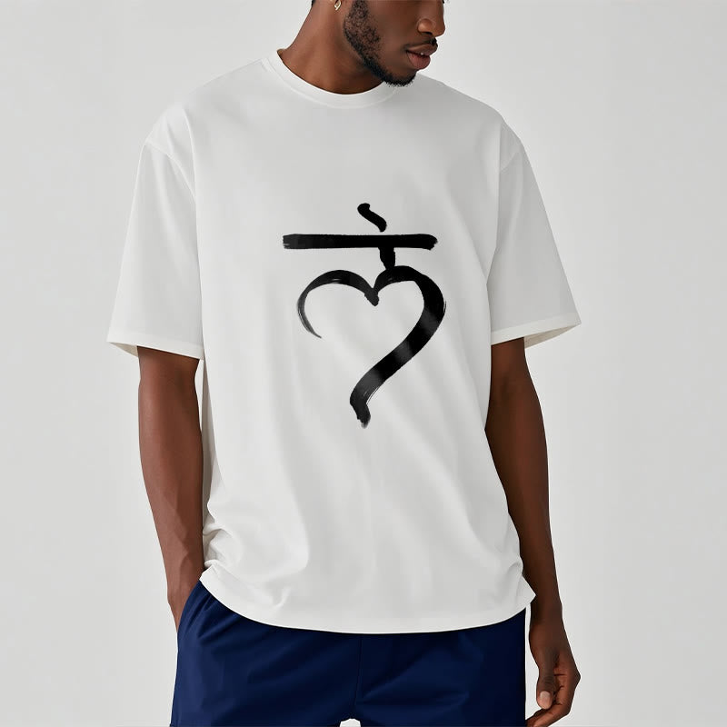 Camiseta informal de algodón con Buddha Stones y mantra Lam en sánscrito - image 7
