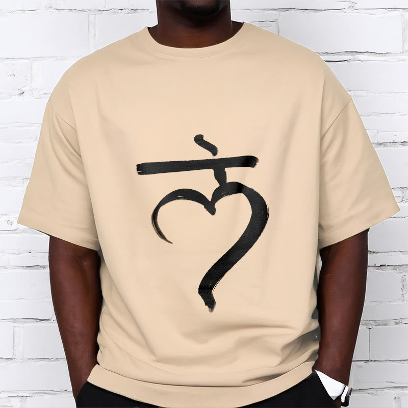 Camiseta informal de algodón con Buddha Stones y mantra Lam en sánscrito - image 10