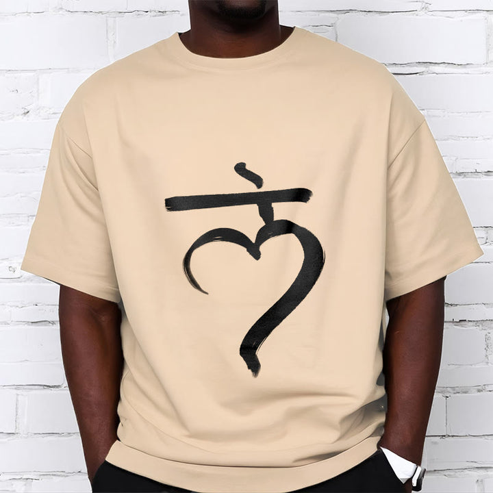 Camiseta informal de algodón con Buddha Stones y mantra Lam en sánscrito - image 10