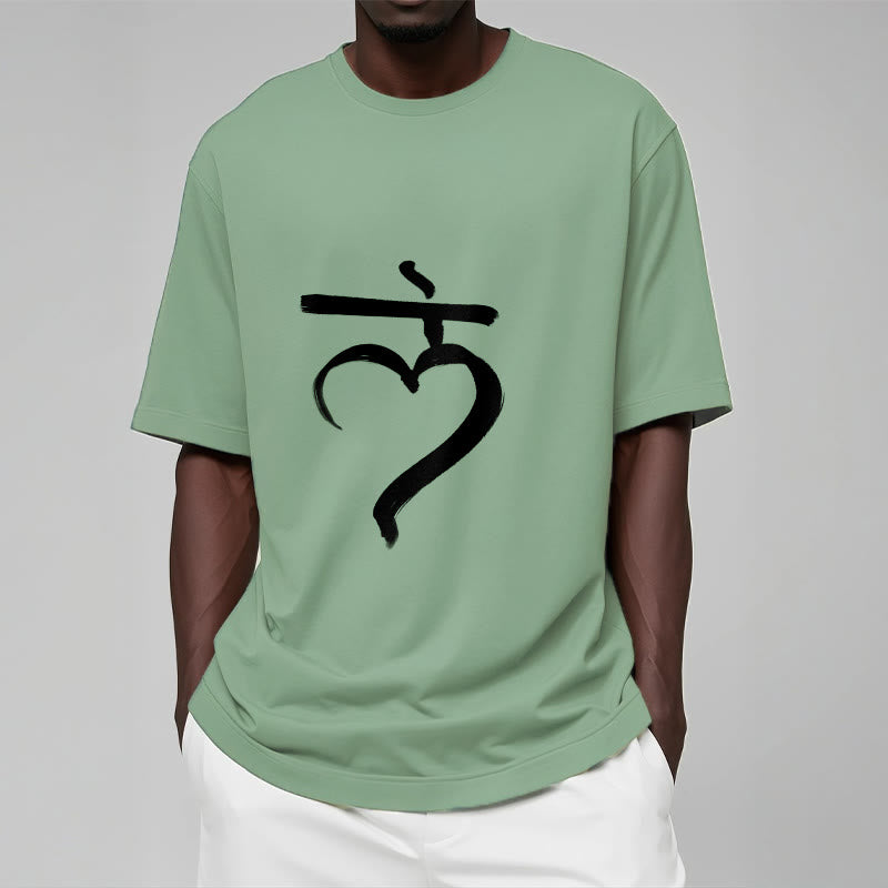 Camiseta informal de algodón con Buddha Stones y mantra Lam en sánscrito - image 16