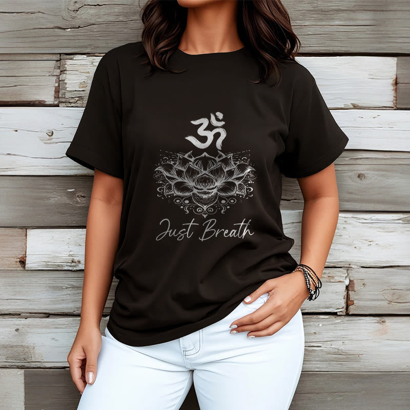 Camiseta informal de algodón con estampado de flor de loto y símbolo Buddha Stones - image 6