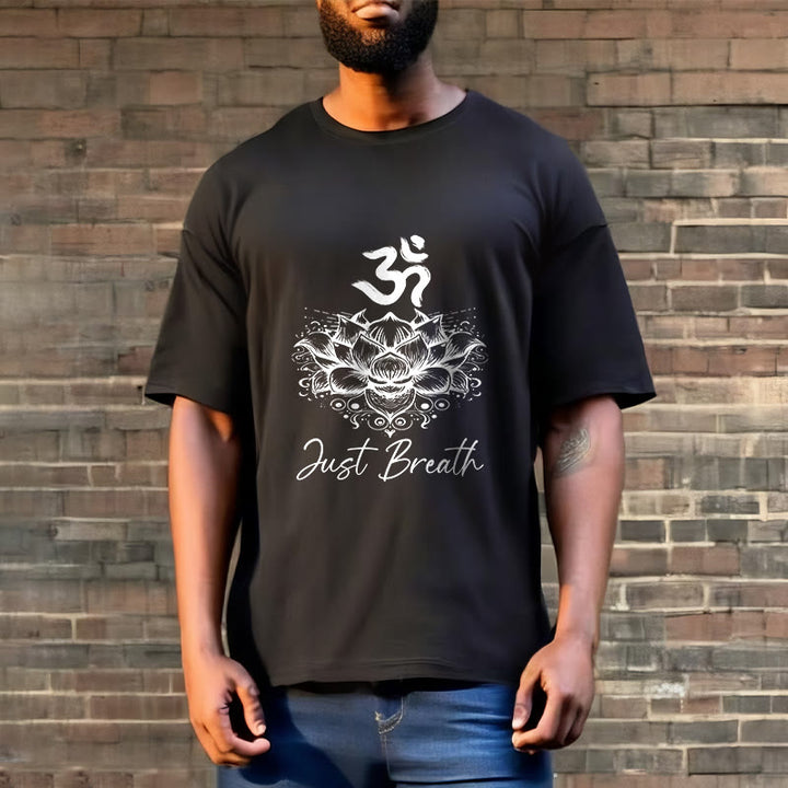 Camiseta informal de algodón con estampado de flor de loto y símbolo Buddha Stones - image 6
