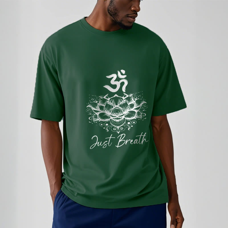Camiseta informal de algodón con estampado de flor de loto y símbolo Buddha Stones - image 2