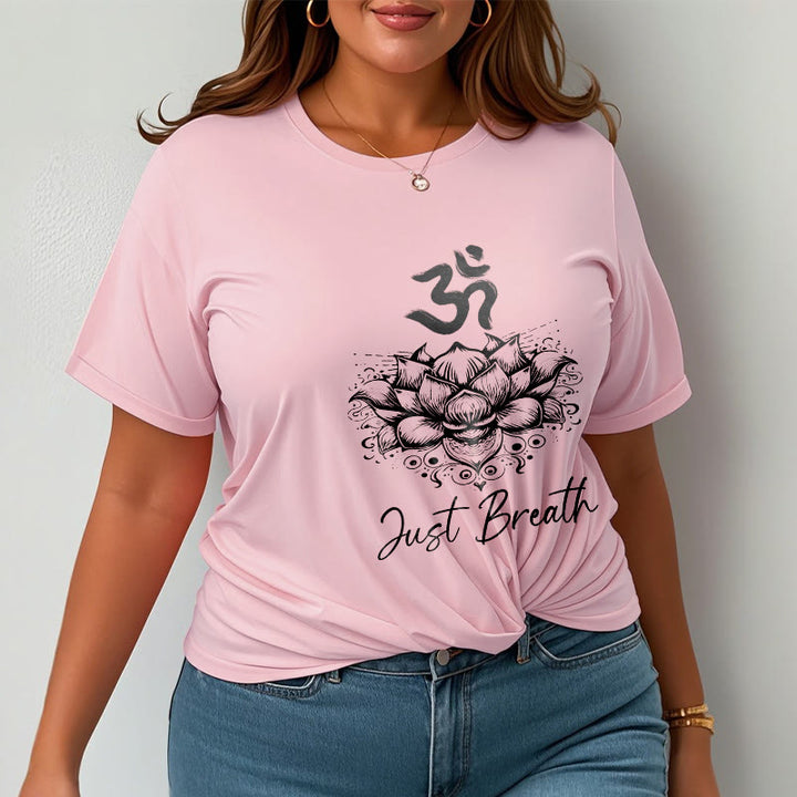 Camiseta informal de algodón con estampado de flor de loto y símbolo Buddha Stones - image 14