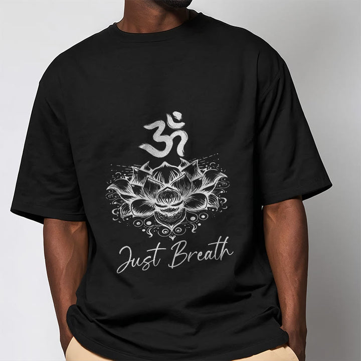 Camiseta informal de algodón con estampado de flor de loto y símbolo Buddha Stones - image 4