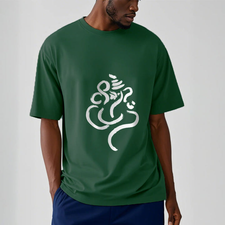 Camiseta informal de algodón con estampado de Ganesha y Buddha Stones - image 11