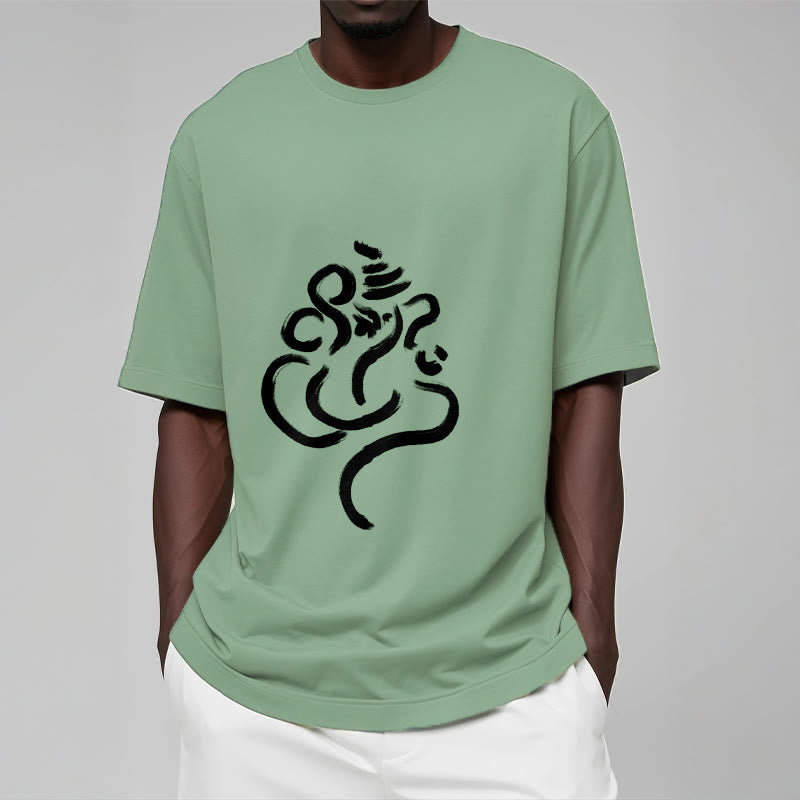 Camiseta informal de algodón con estampado de Ganesha y Buddha Stones - image 16