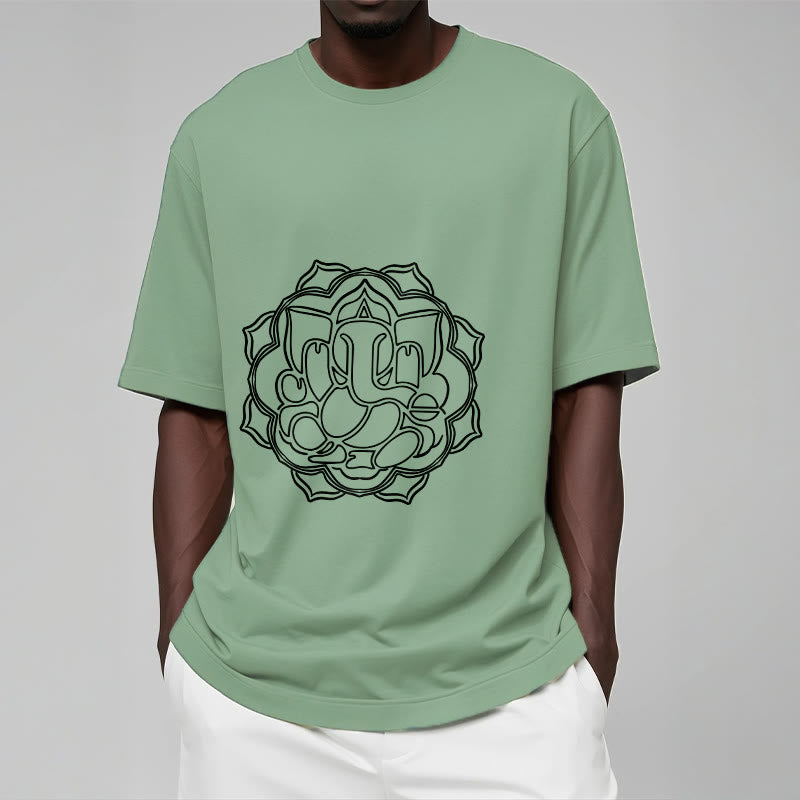 Camiseta de algodón con diseño de mandala y Buddha Stones, estampado de Ganesha - image 16