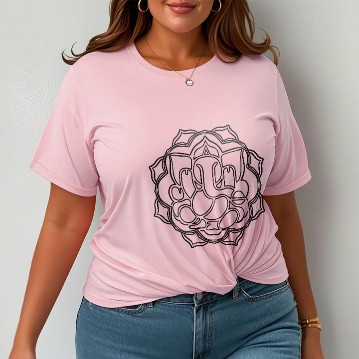 Camiseta de algodón con diseño de mandala y Buddha Stones, estampado de Ganesha - image 14