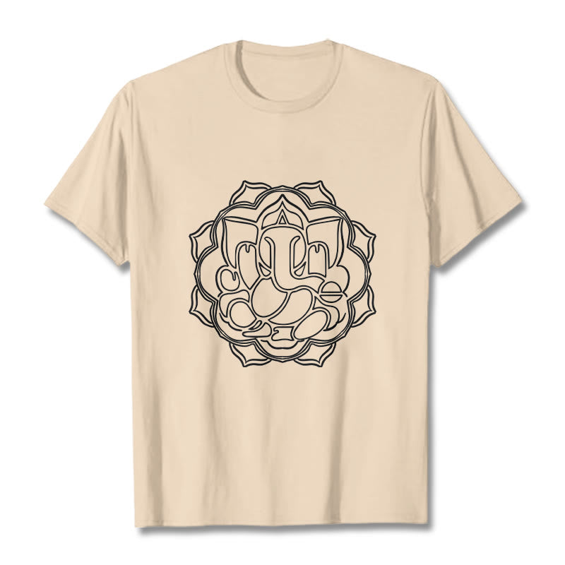 Camiseta de algodón con diseño de mandala y Buddha Stones, estampado de Ganesha - Sopa de mariscos - 2XL - image 11