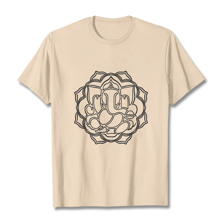 Camiseta de algodón con diseño de mandala y Buddha Stones, estampado de Ganesha - Sopa de mariscos - 2XL - image 11
