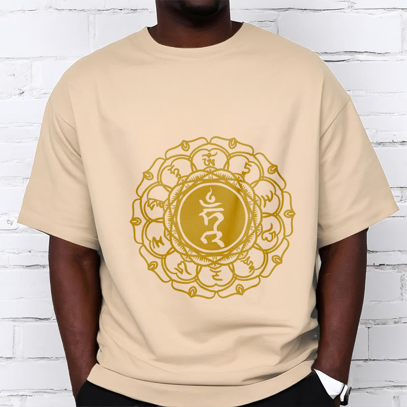 Camiseta de algodón con estampado de Vishuddha y símbolo de zumbido de Buddha Stones - image 10