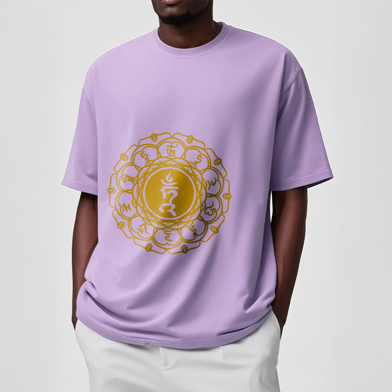 Camiseta de algodón con estampado de Vishuddha y símbolo de zumbido de Buddha Stones - image 18
