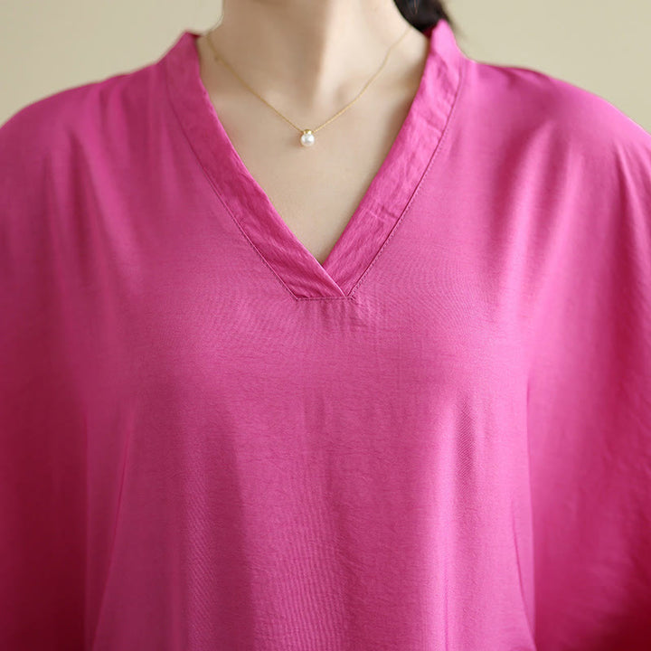 Vestido largo de lino y algodón de manga larga, estilo retro, informal, de color liso, con bolsillos y estampado de Buddha Stones - image 28