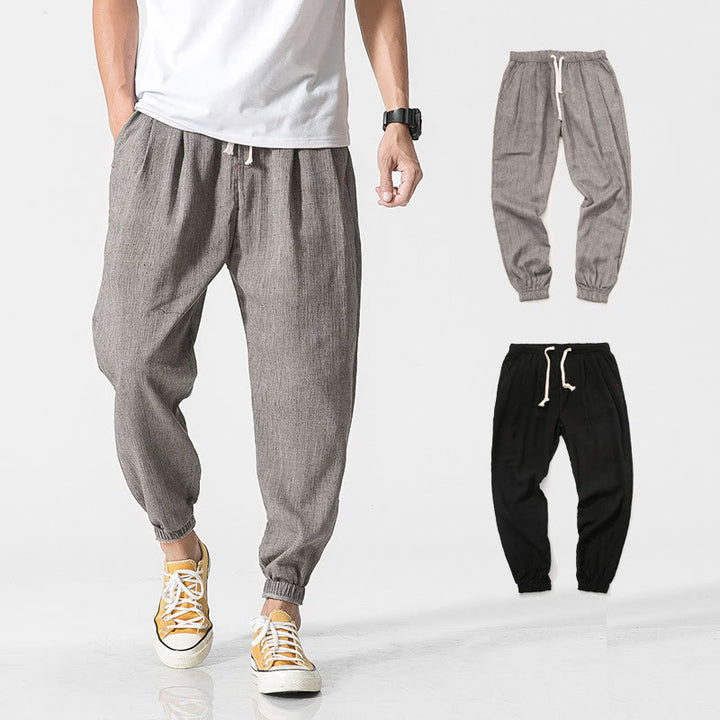 Pantalones de hombre con diseño de Buddha Stones y cordón ajustable con bolsillos - Gris - US/UK/AU46, EU56 (5XL) - image 0