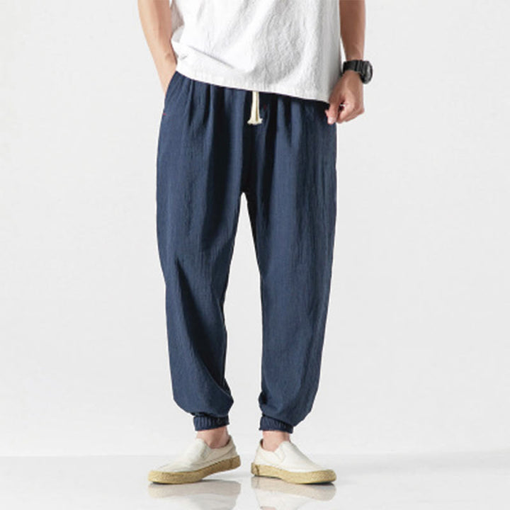 Pantalones de hombre con diseño de Buddha Stones y cordón ajustable con bolsillos - Azul marino - US/UK/AU46, EU56 (5XL) - image 15