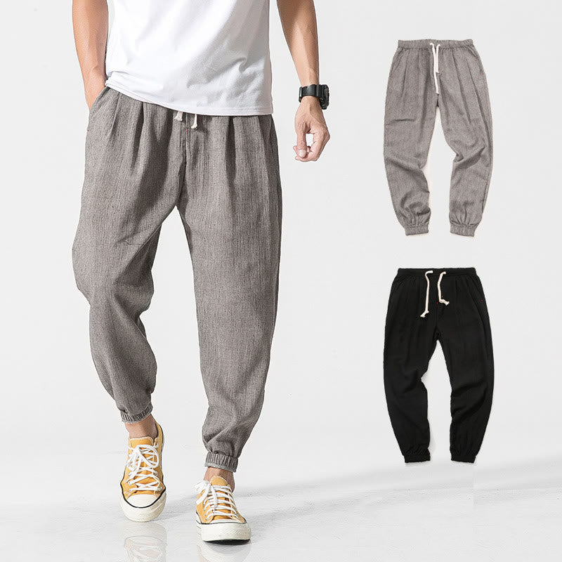 Pantalones de hombre con diseño de Buddha Stones y cordón ajustable con bolsillos - Gris - US/UK/AU46, EU56 (5XL) - image 0