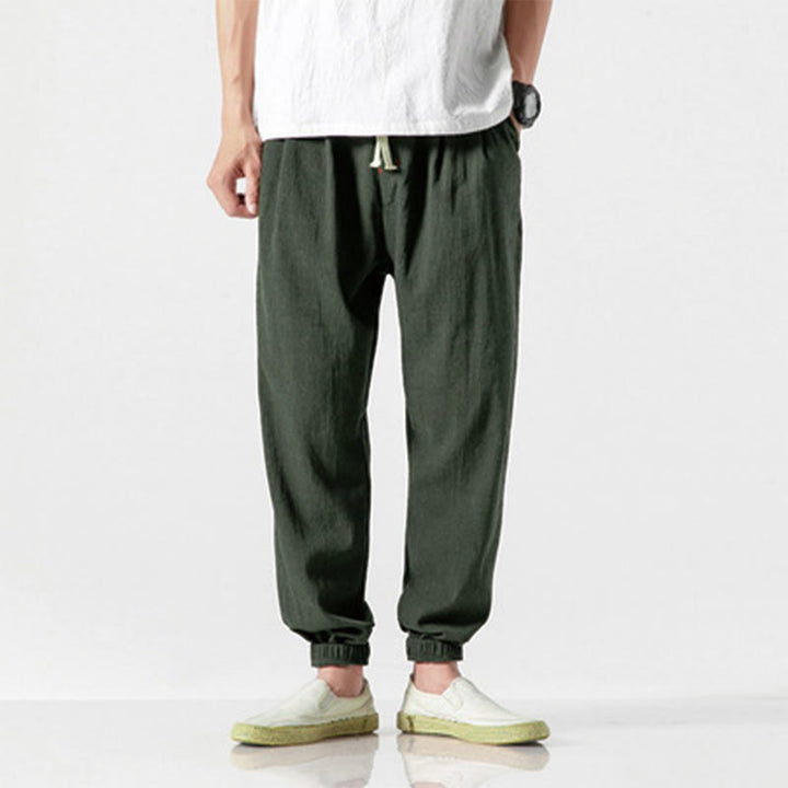 Pantalones de hombre con diseño de Buddha Stones y cordón ajustable con bolsillos - Verde oliva oscuro - US/UK/AU46, EU56 (5XL) - image 17