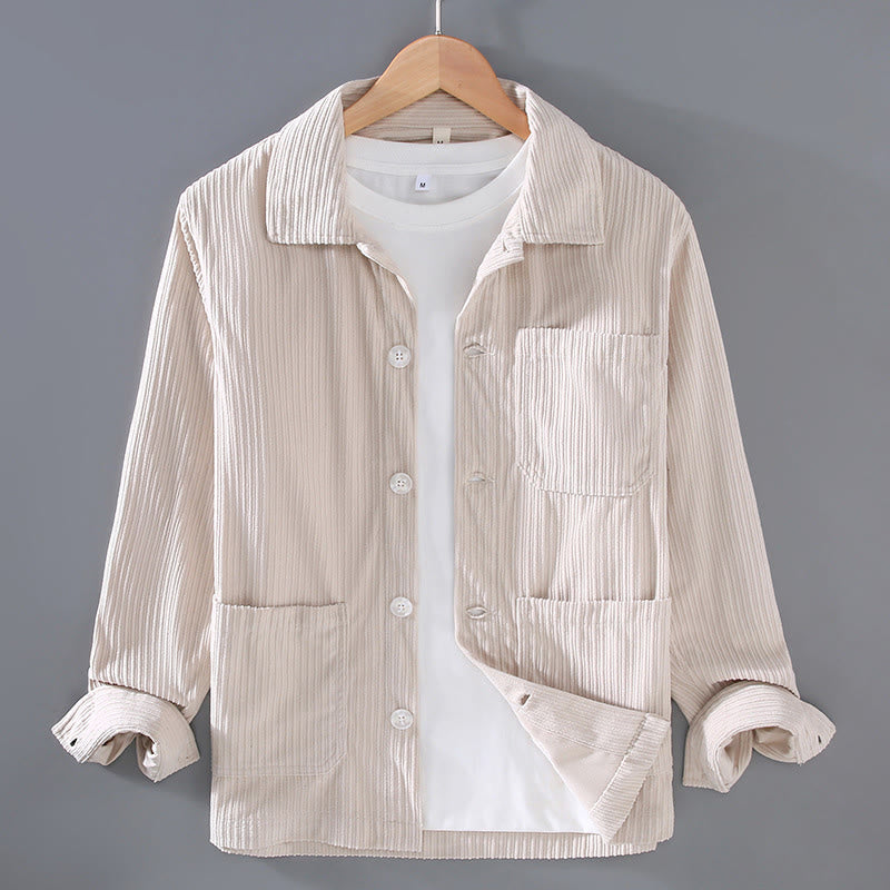 Chaqueta de hombre con solapa de manga larga, botones y bolsillos, con diseño de Buddha Stones otoñales - Beige - US/UK/AU42, EU52 (3XL) - image 10