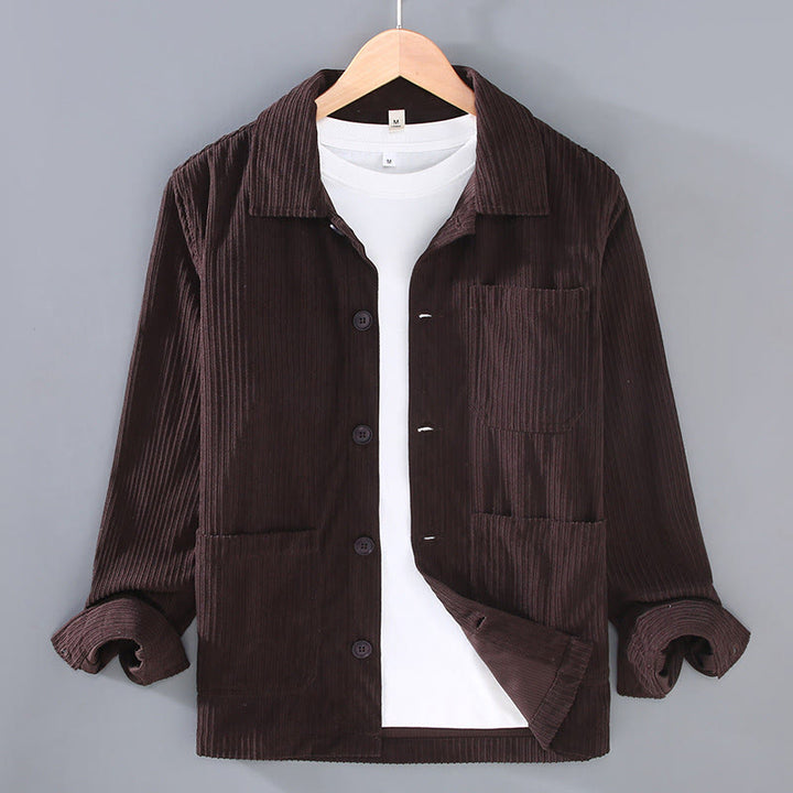 Chaqueta de hombre con solapa de manga larga, botones y bolsillos, con diseño de Buddha Stones otoñales - SaddleBrown - US/UK/AU42, EU52 (3XL) - image 8