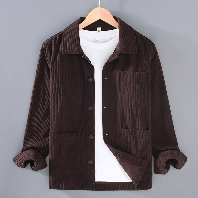 Chaqueta de hombre con solapa de manga larga, botones y bolsillos, con diseño de Buddha Stones otoñales - SaddleBrown - US/UK/AU42, EU52 (3XL) - image 7