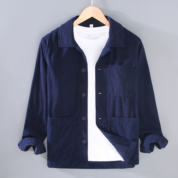 Chaqueta de hombre con solapa de manga larga, botones y bolsillos, con diseño de Buddha Stones otoñales - Azul medianoche - US/UK/AU42, EU52 (3XL) - image 7