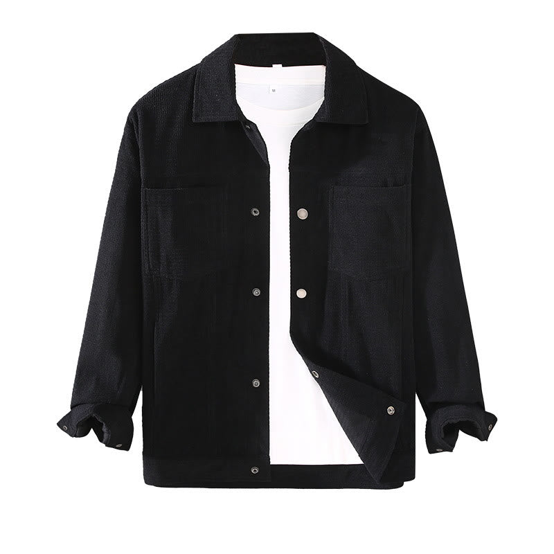Chaqueta de manga larga para hombre con solapa y botones y bolsillos de Buddha Stones Commute - image 8