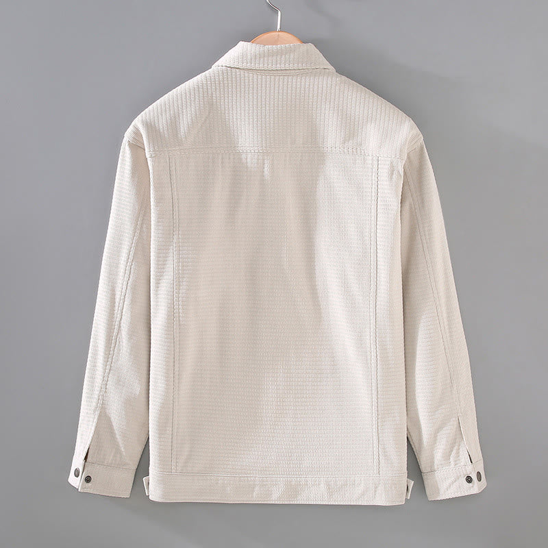 Chaqueta de manga larga para hombre con solapa y botones y bolsillos de Buddha Stones Commute - image 2