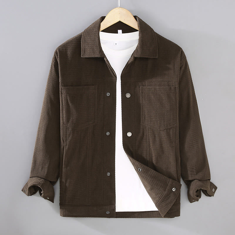 Chaqueta de manga larga para hombre con solapa y botones y bolsillos de Buddha Stones Commute - SaddleBrown - US/UK/AU42, EU52 (3XL) - image 9