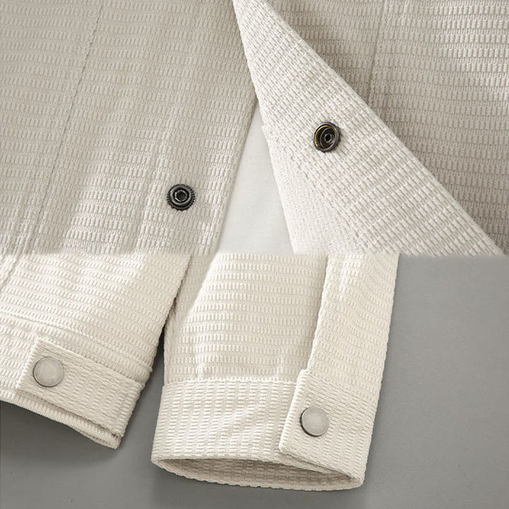 Chaqueta de manga larga para hombre con solapa y botones y bolsillos de Buddha Stones Commute - image 5