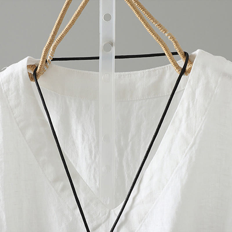 Chaleco vintage de verano con cuello en V y estampado de Buddha Stones para mujer - image 17